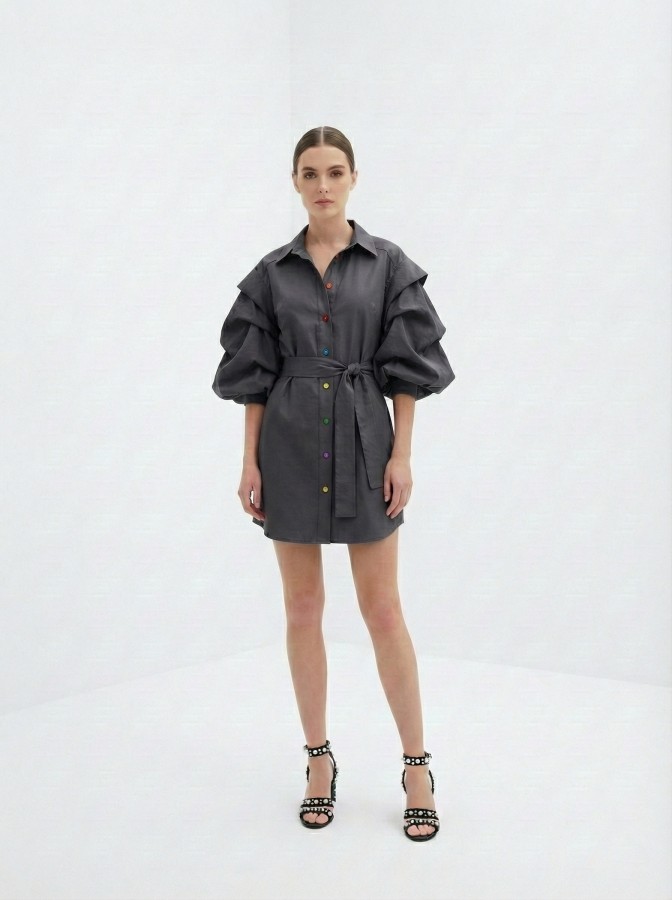 Go Mante. suknelė pilka tamsi