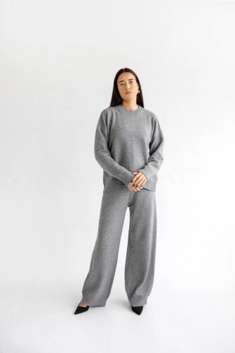 knoto. pilkos merino vilnos kelnės 