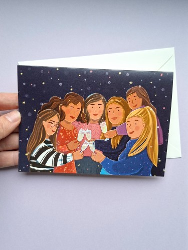 Justina Česnauskaitė. Atvirukas su voku draugės