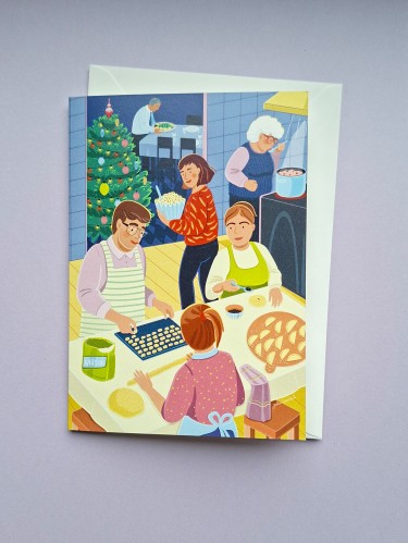 Justina Česnauskaitė. Atvirukas su voku Kūčių vakarienė 