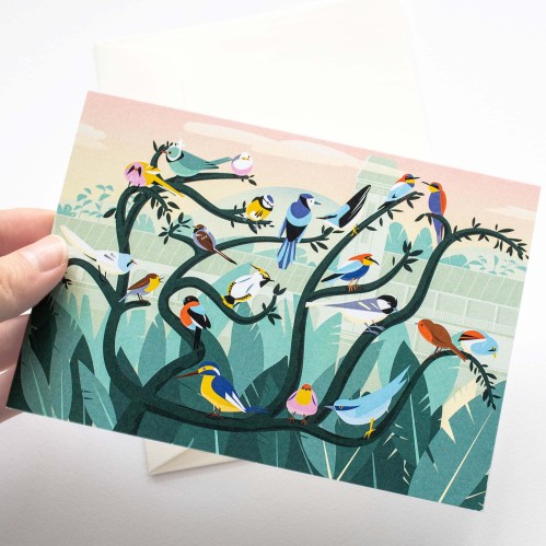 Justina Česnauskaitė. Atvirukas su voku Paukščiai