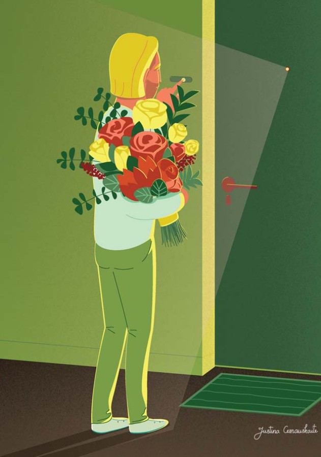 Justina Česnauskaitė. Atvirukas su voku svečias