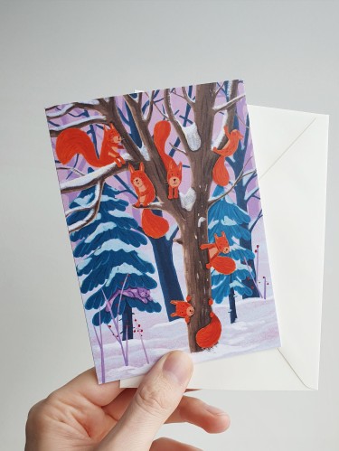 Justina Česnauskaitė. Atvirukas su voku voveriukai