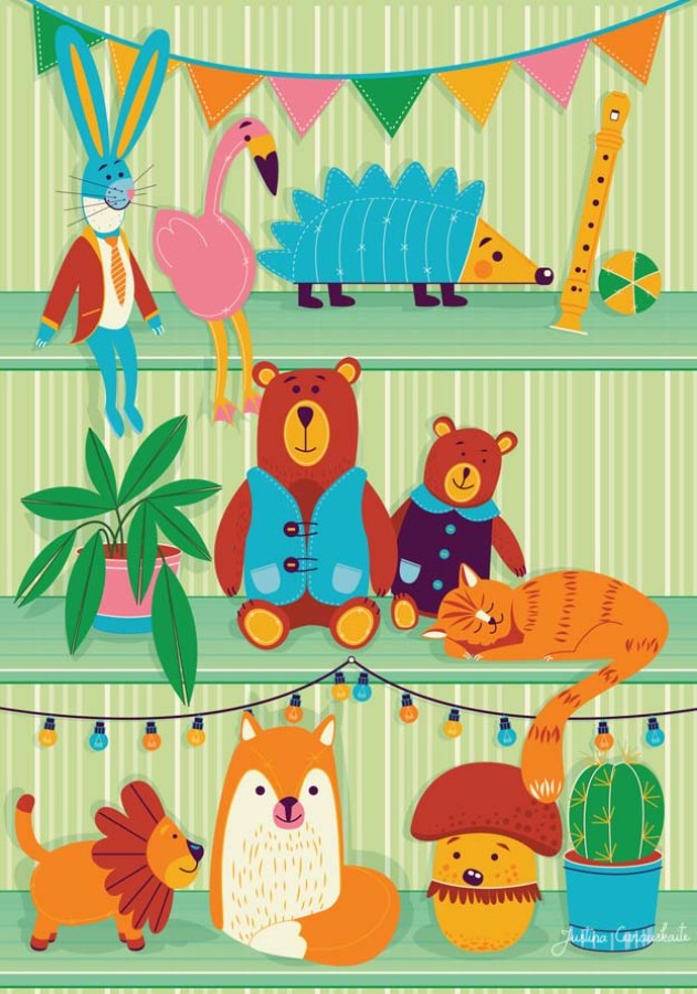 Justina Česnauskaitė. Atvirukas su voku žaislų kambarys 