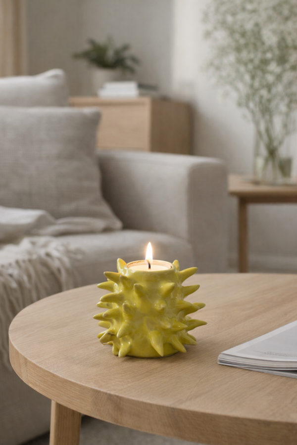 Justina Česnauskaitė. keramikos žvakidė šakotis