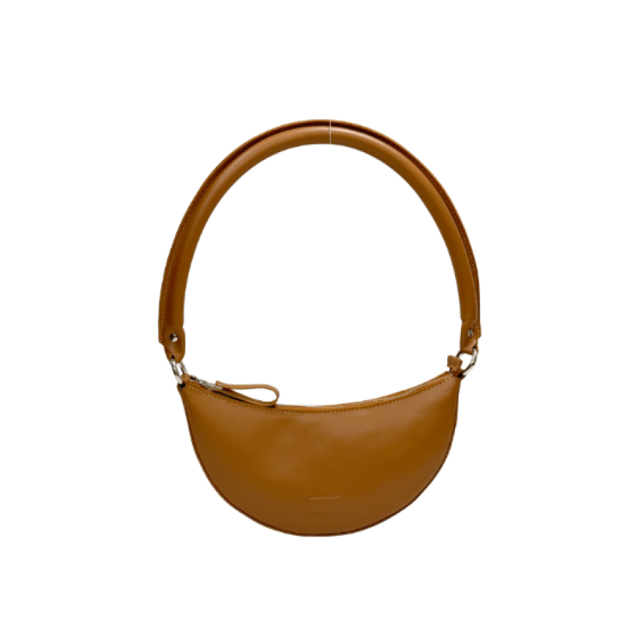 kartu. Rankinė svarainis mažesnė  karamelinė ruda