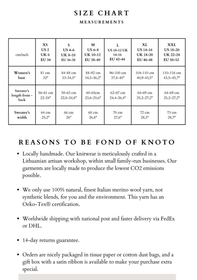 knoto. Megztinis aukštu kaklu 