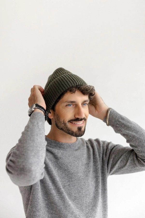 knoto. merino vilnos vyriška žalia kepurė knoto. merino vilnos vyriška žalia kepurė