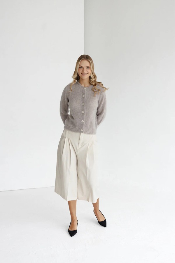 knoto. moherinis kreminis Kardiganas 