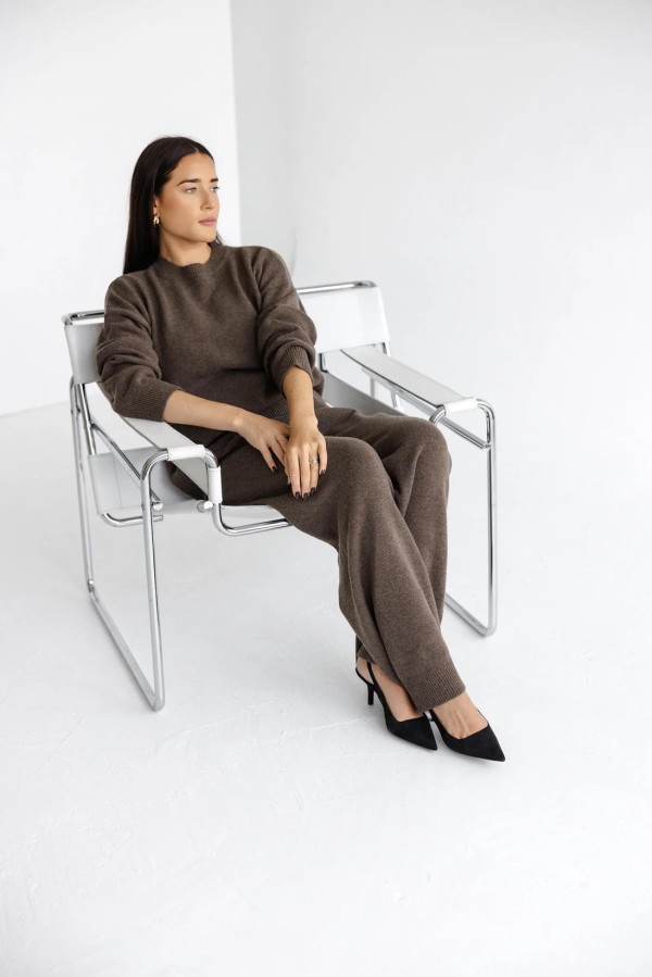 knoto. rudos merino vilnos kelnės