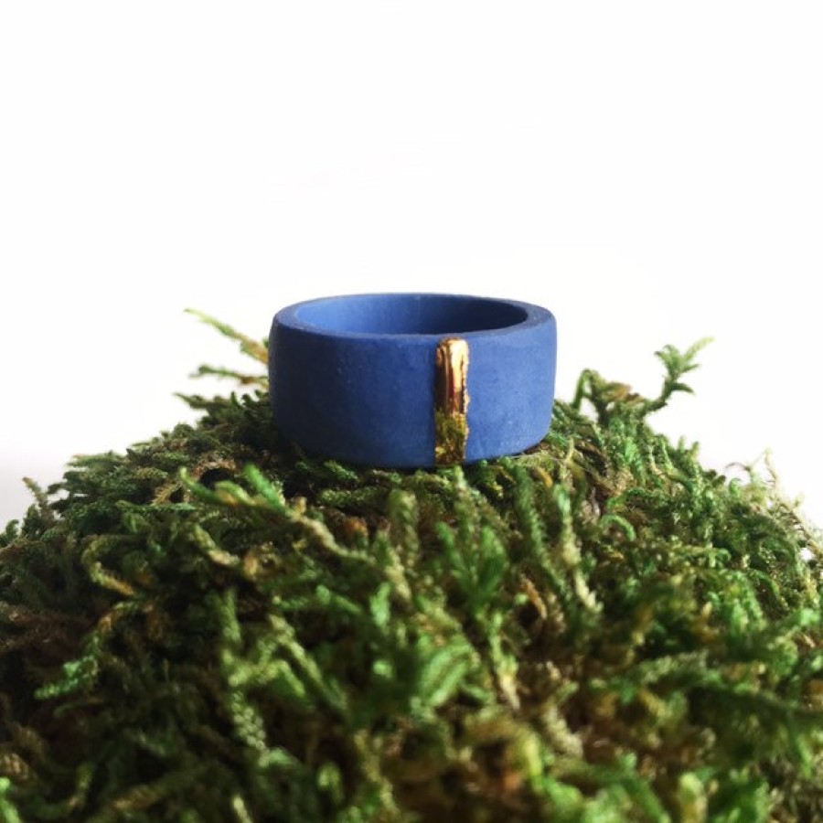 maži dalykai. Mėlynas porcelianinis žiedas SKYSCRAPER