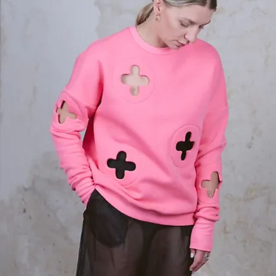 Morta Nakaite. LIGHT SPOT JUMPER // rose pink 