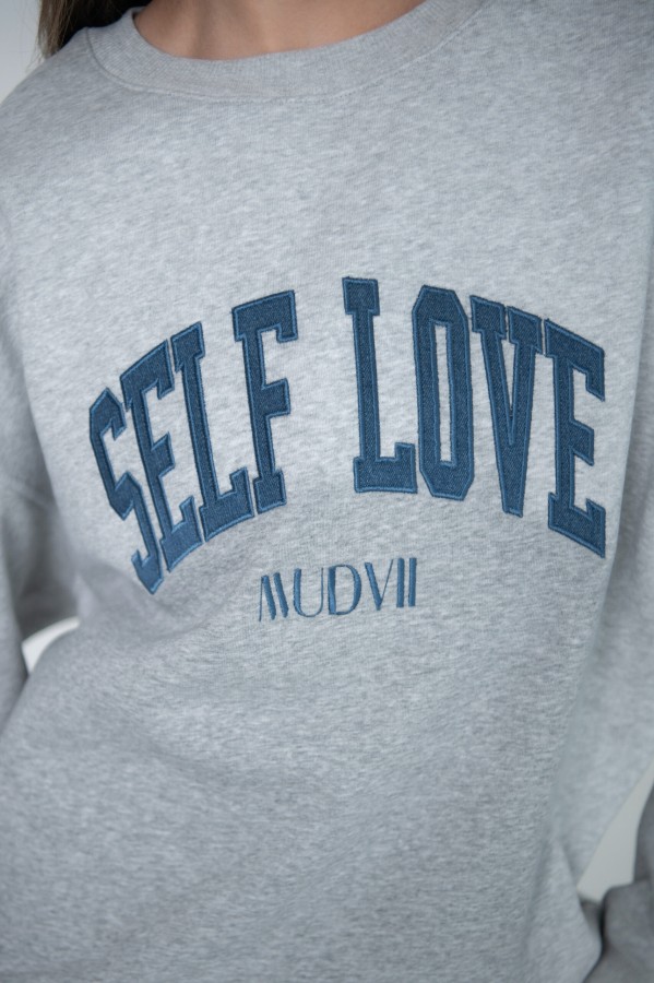 Mudvii. Džemperis pilkas self love Mudvii. Džemperis pilkas self love