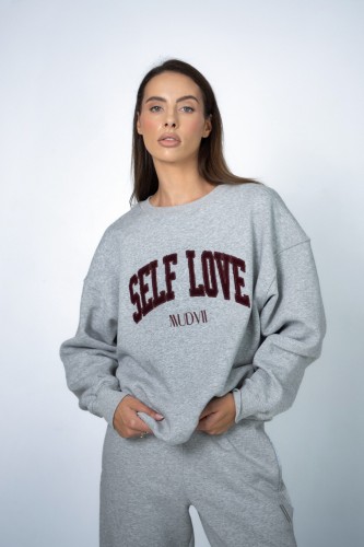 Mudvii. Džemperis PILKAS self love