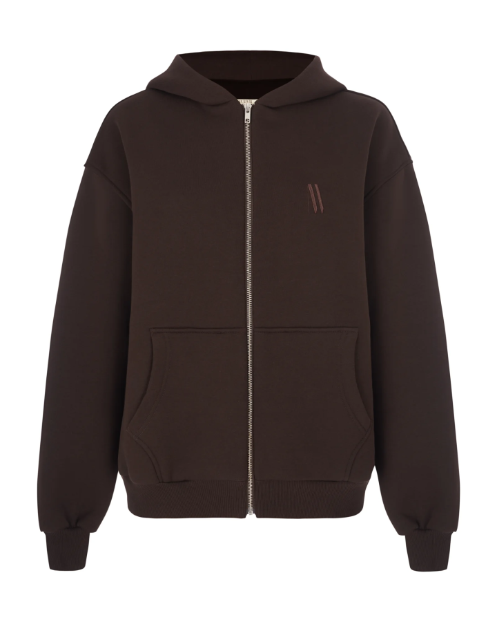 MUDVII. Džemperis su kapišonu Šokoladinė