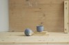 park bench ceramics. sip puodelis in blue