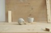 park bench ceramics. Swirly puodelis in white