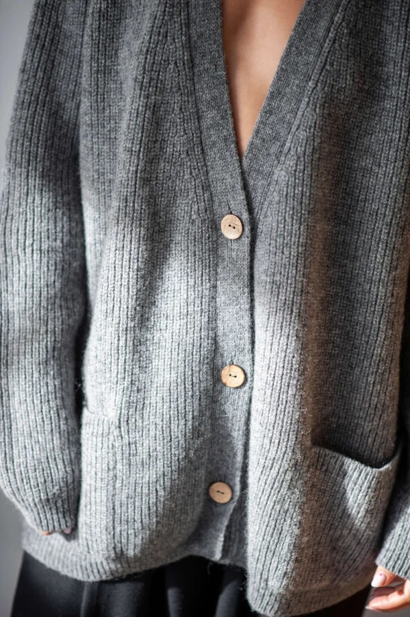 PATIS. merino vilnos kardiganas pilkas