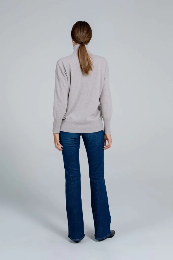 robi agnes. aukštu kaklu megztinis Gabi sandy grey 