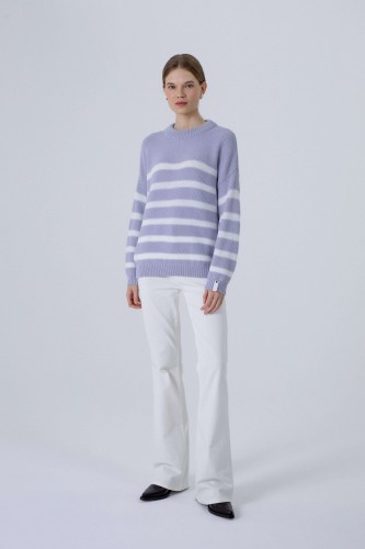ROBI AGNES. megztinis 'ARIELLE’ light violet/white