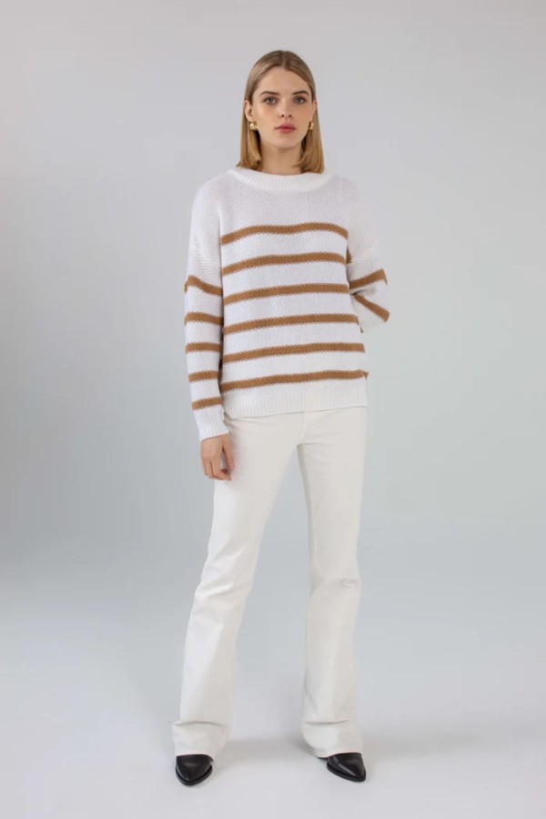 ROBI AGNES. MEGZTINIS ARIELLE white/camel