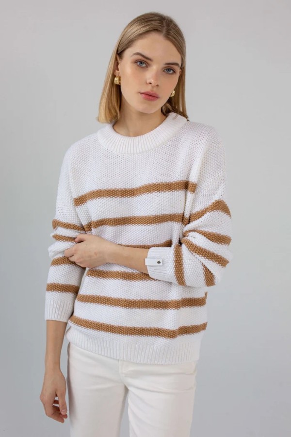 ROBI AGNES. MEGZTINIS ARIELLE white/camel
