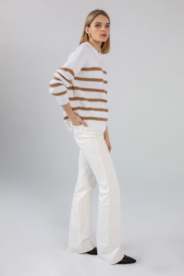 ROBI AGNES. MEGZTINIS ARIELLE white/camel