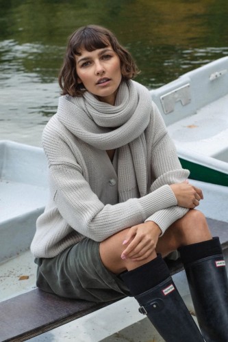 ROBI AGNES. Monet unisex šalikas Šviesiai smėlinė