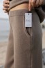 Salanida. Bene plačios merino kelnės Taupe Salanida. Bene plačios merino kelnės Taupe