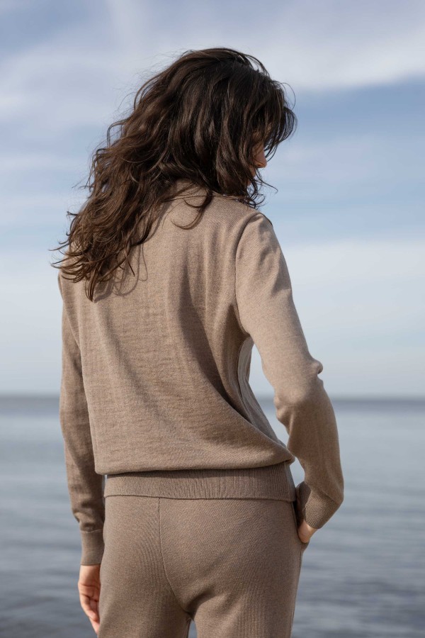 salanida. Galante merino polo palaidinė Taupe salanida. Galante merino polo palaidinė Taupe