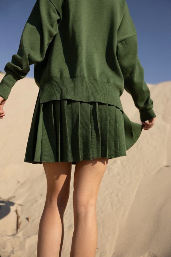 Salanida. klostuotas merino mini sijonas