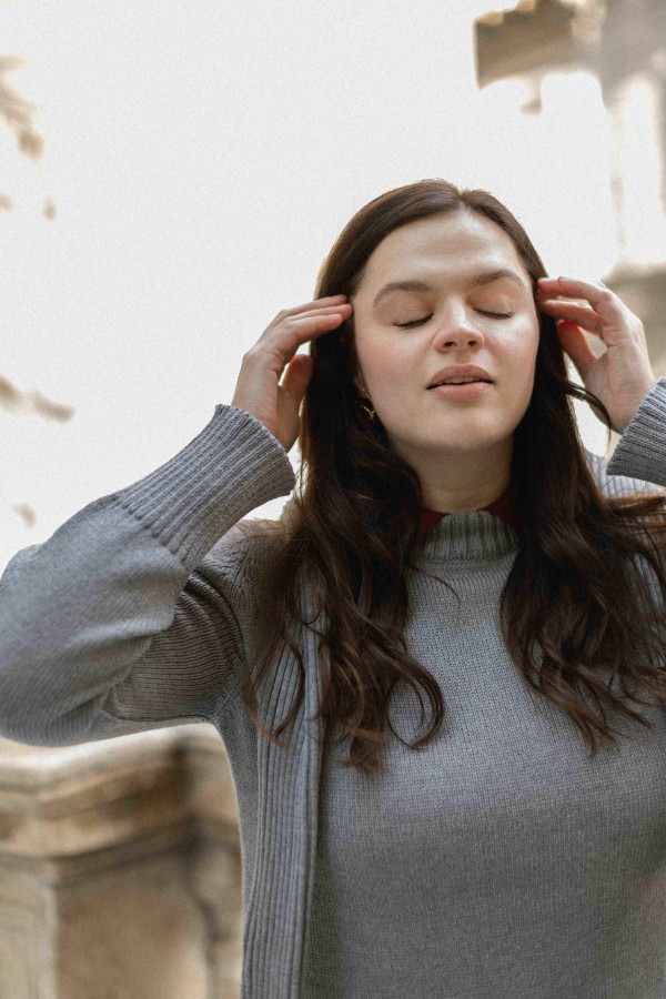 salanida. Marina merino vilnos megztinis Pilkas