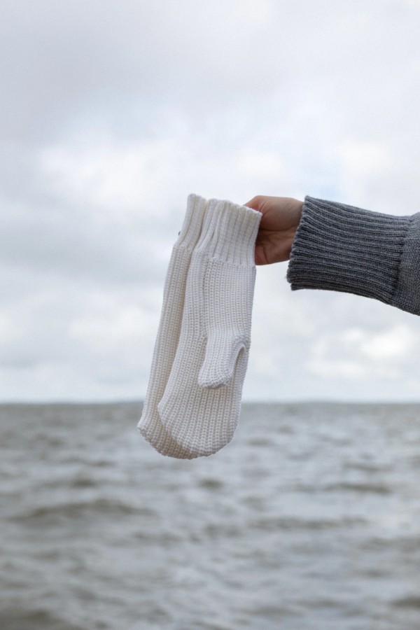 salanida. Nonna merino pirštinės Balta