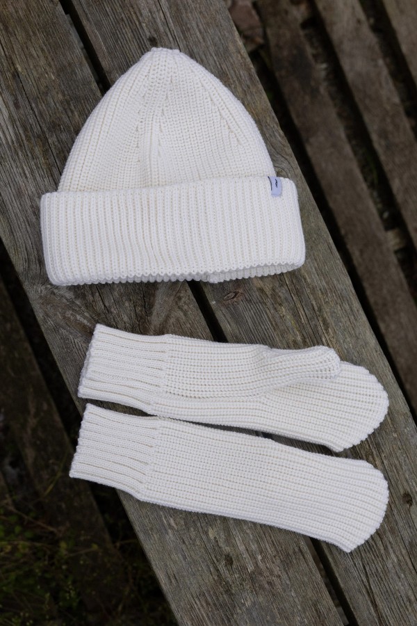 salanida. Nonna merino pirštinės Balta