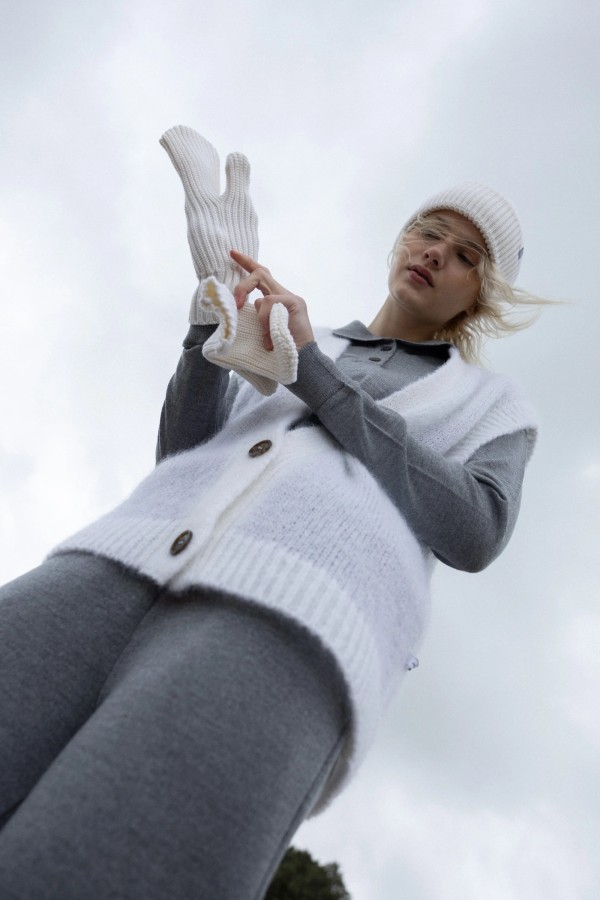 salanida. Nonna merino pirštinės Balta