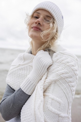 salanida. Nonna merino pirštinės Balta