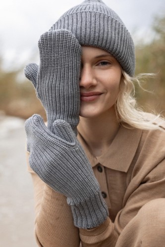 salanida. Nonna merino pirštinės pilka 