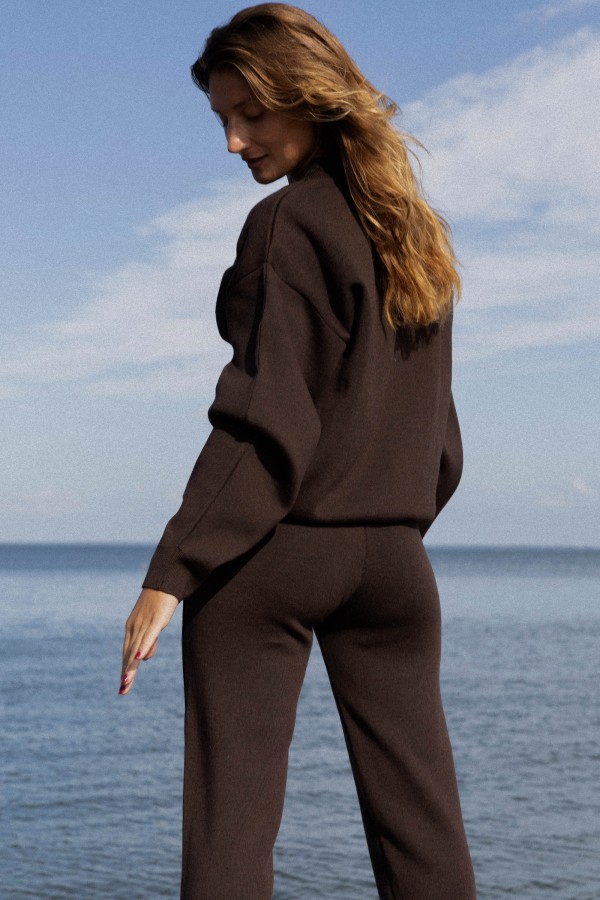 salanida. Onda merino bomber stiliaus švarkas Šokoladas