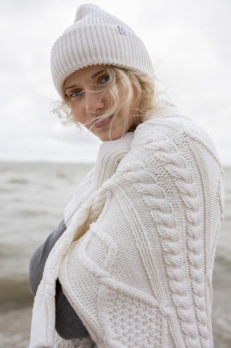 salanida. Rotondo merino unisex kepurė Balta