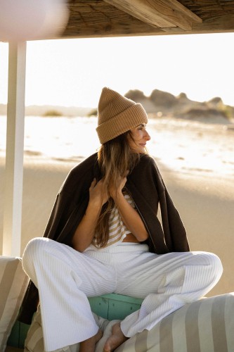 salanida. Rotondo merino unisex kepurė Smėlis