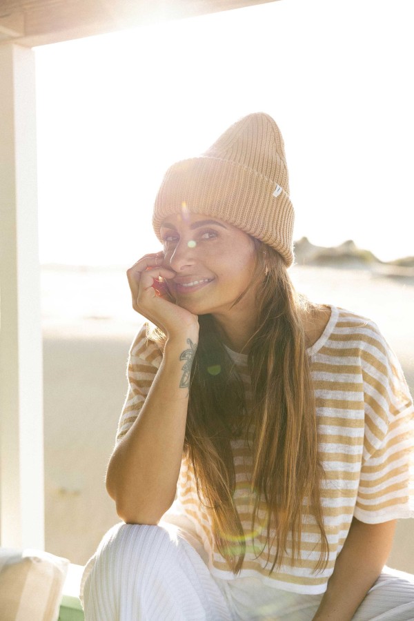 salanida. Rotondo merino unisex kepurė Smėlis salanida. Rotondo merino unisex kepurė Smėlis