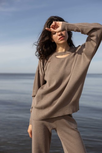 salanida. Rotondo merino megztinis Taupe
