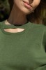 salanida. Rotondo merino megztinis Žalia alyvuogė salanida. Rotondo merino megztinis Žalia alyvuogė