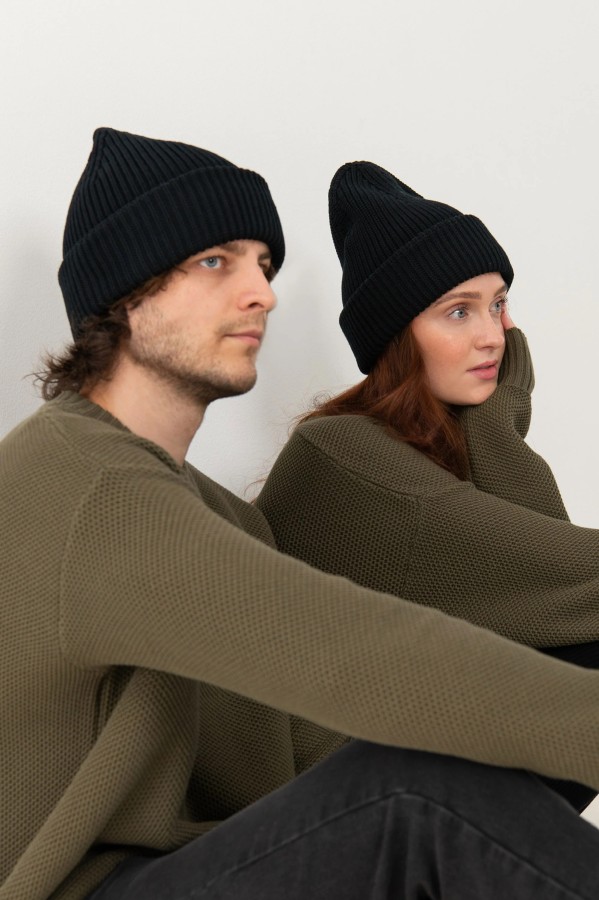 salanida. Rotondo merino unisex kepurė juoda salanida. Rotondo merino unisex kepurė juoda