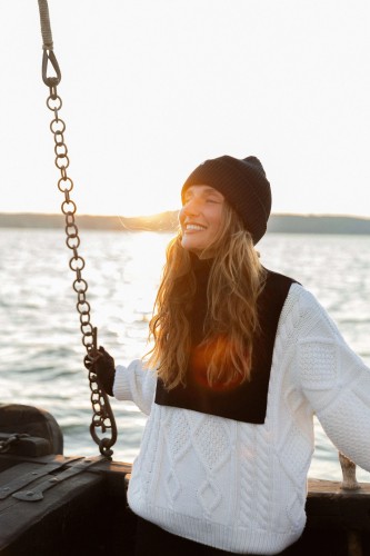 salanida. Rotondo merino unisex kepurė juoda