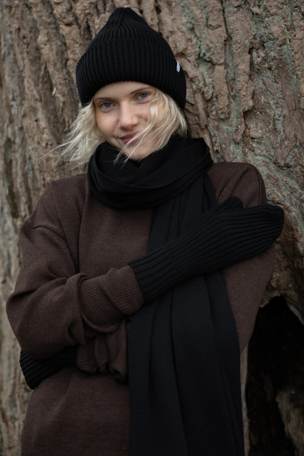 salanida. Rotondo merino unisex kepurė juoda salanida. Rotondo merino unisex kepurė juoda