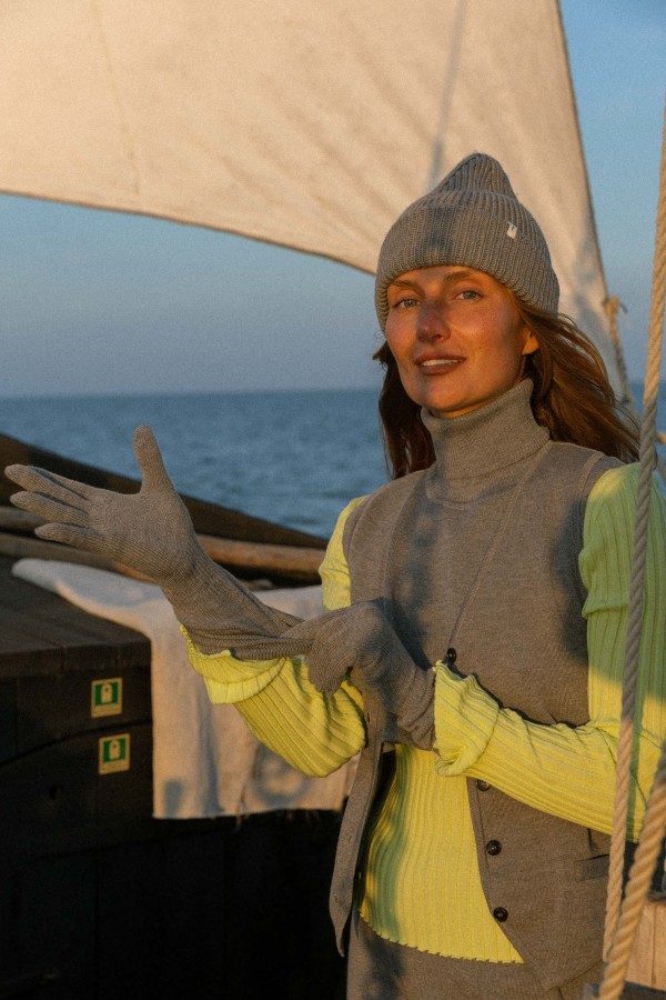 salanida. Rotondo merino unisex kepurė Pilka salanida. Rotondo merino unisex kepurė Pilka