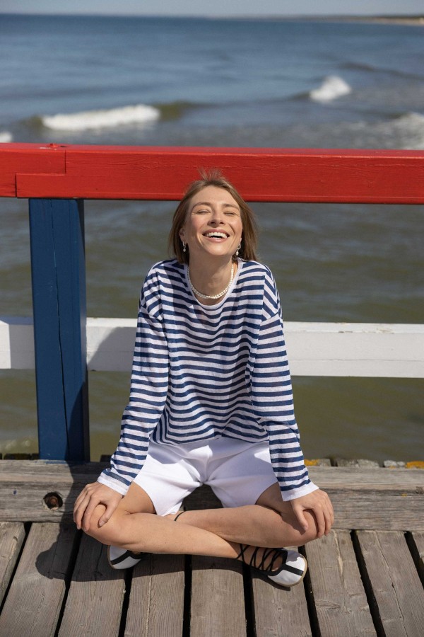 Salanida. Tanto 100% lino palaidinė Mėlyna Unisex Salanida. Tanto 100% lino palaidinė Mėlyna Unisex