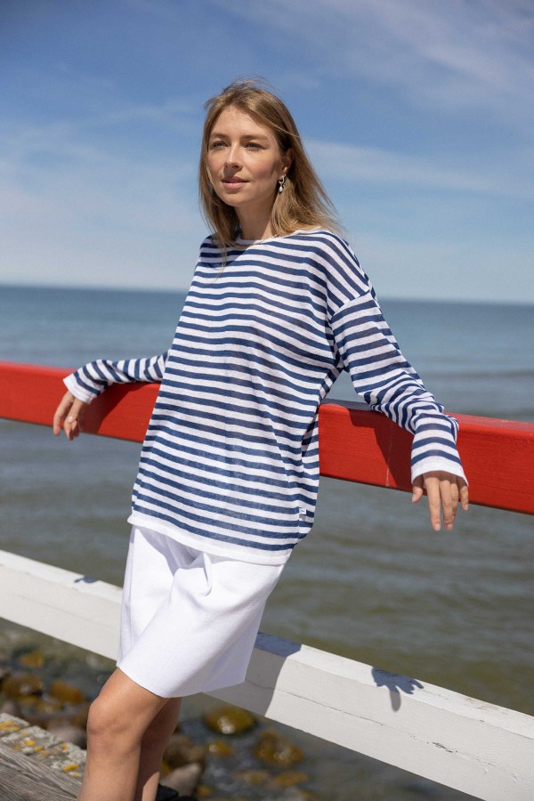 Salanida. Tanto 100% lino palaidinė Mėlyna Unisex Salanida. Tanto 100% lino palaidinė Mėlyna Unisex
