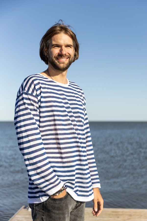 Salanida. Tanto 100% lino palaidinė Mėlyna Unisex Salanida. Tanto 100% lino palaidinė Mėlyna Unisex